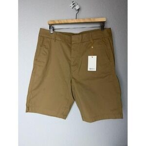 Quince Organic Cotton Bermuda Shorts Womens‎ 16 Khaki Stretch Chino NWT Casual